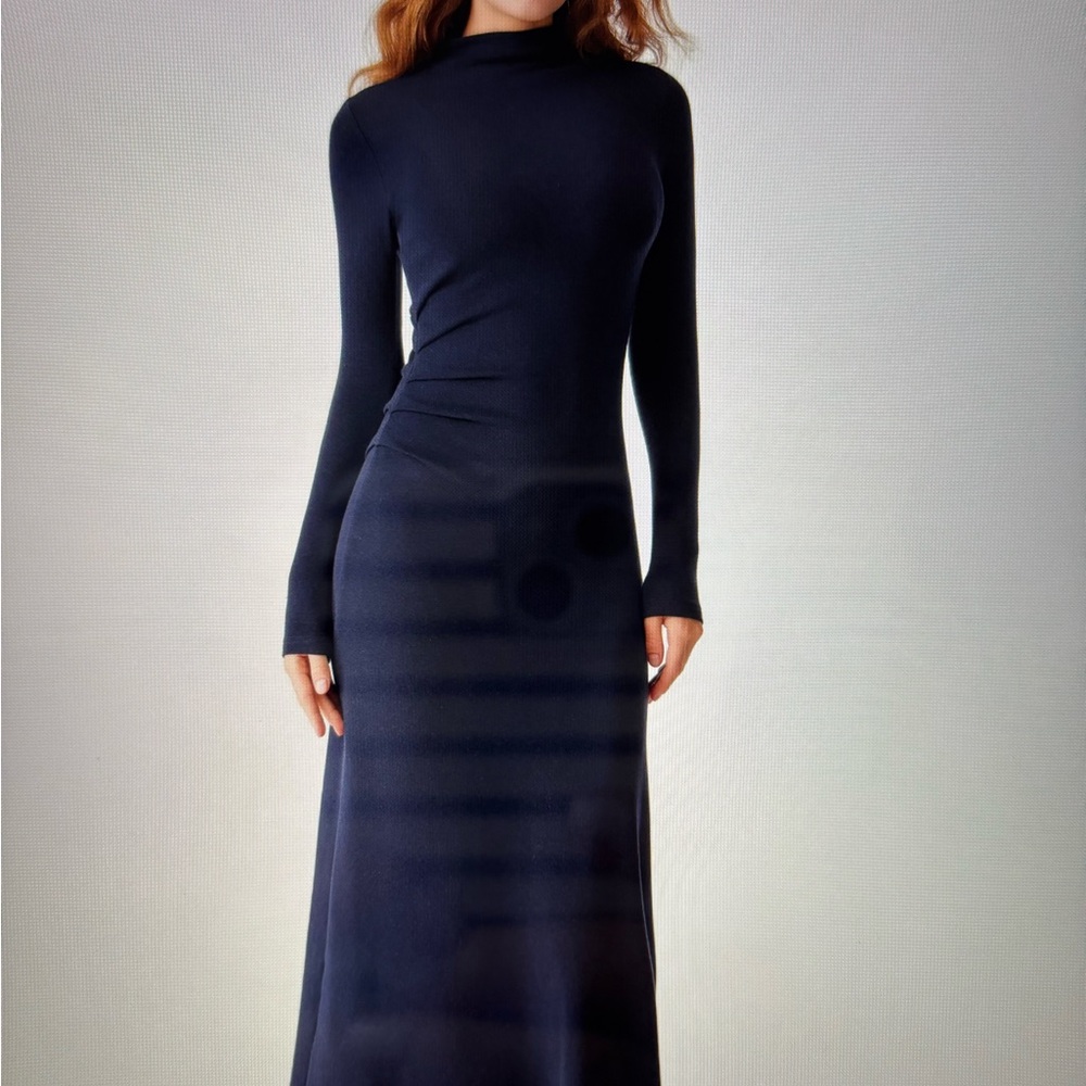 OGL Navy Midi Long Sleeve Dress